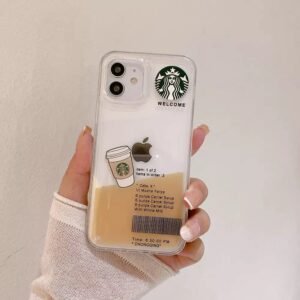 STARBUCK Liquid Coffee Floating Cup - iPhone 14 Plus Back Case (Brown)