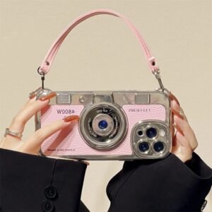 Vintage Camera with Long Strap Rope for iPhone 14 Pro Max Back Cover